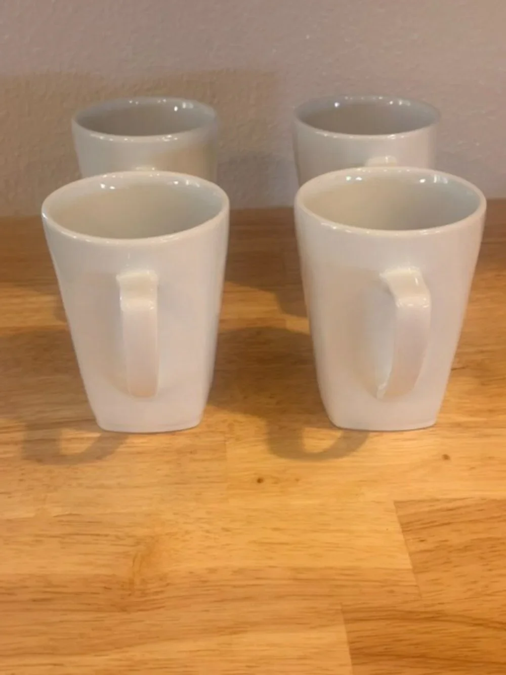 Pottery Barn | Set of 4 Mugs Great White Collection Slightly Squared 12 Oz